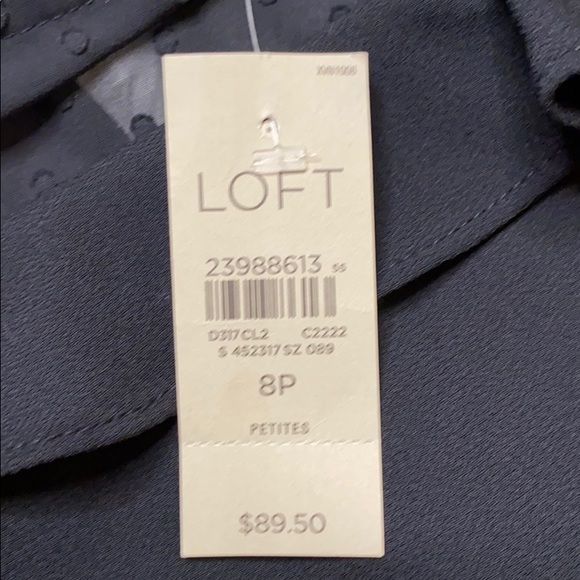 Loft Petites Black Dress, Sheer at Neck w/ ruffle - Picture 9 of 12